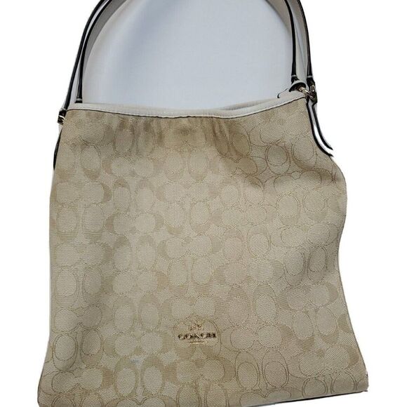 Coach Edie 31 Medium Signature Jacquard Shoulder Bag - Picture 1 of 14